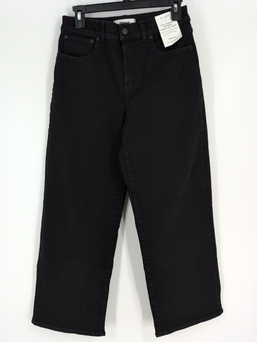 Madewell The Petite Perfect Vintage Wide-Leg Jean NM902 Size 28P NWT Black - Picture 5 of 9